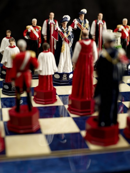 HM The Queen's 'Diamond Jubilee' Hand Painted Themed Chess Set